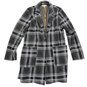 Philosophy Long Blazer Jacket Women's Large‎ Gray Notch Single Breasted Stretch